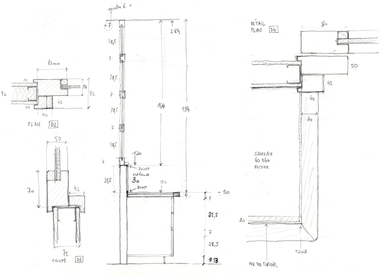 Appartement V Privas - détail paroi coupe